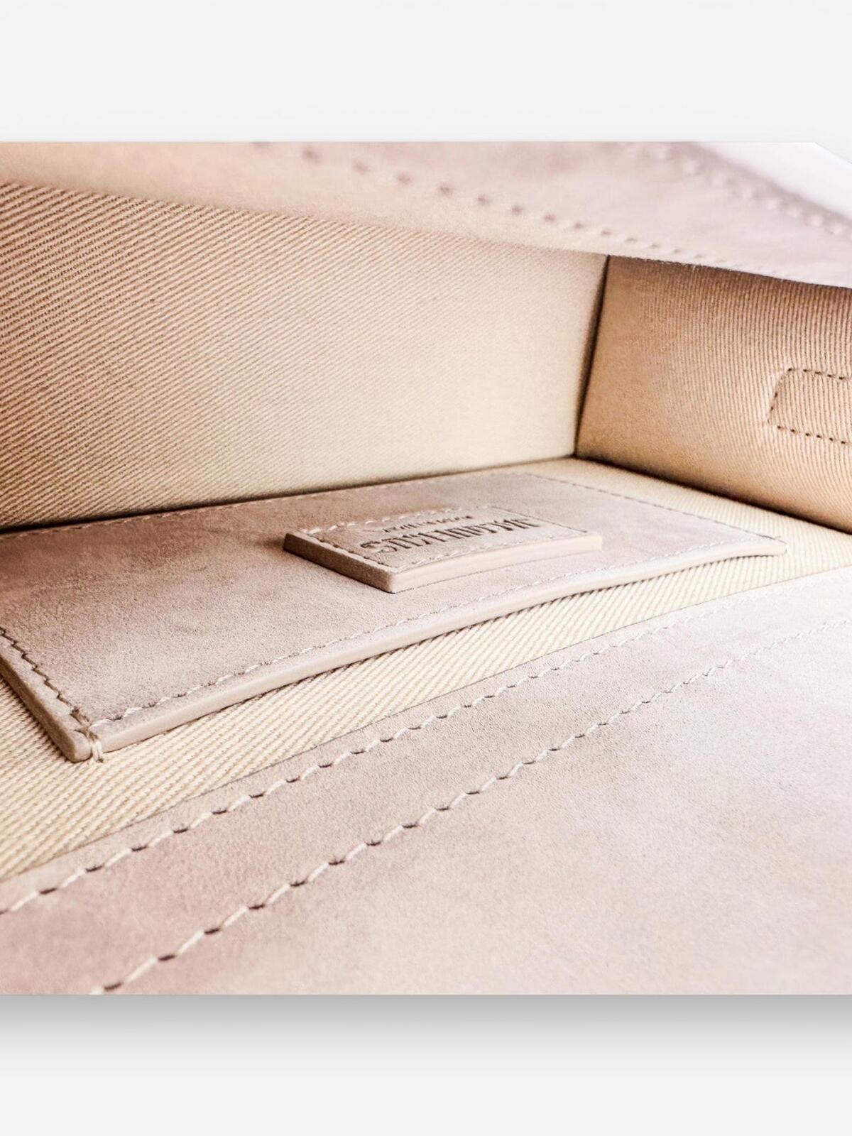 Jacquemus Le Grand Bambino Beige Nubuck Calf Leather Top Handle Bag NWT