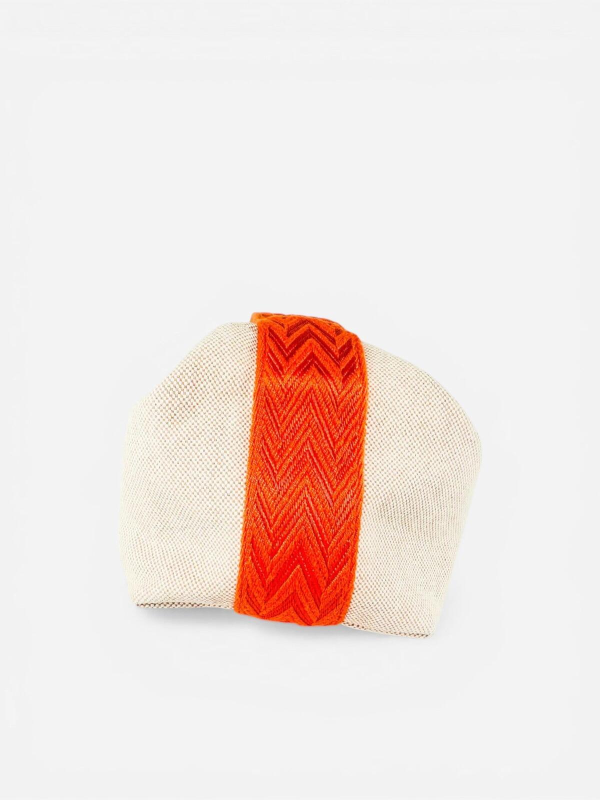 Hermès Bride-A-Brac Canvas Pouch Natural Orange Zip Top | Pre-Owned