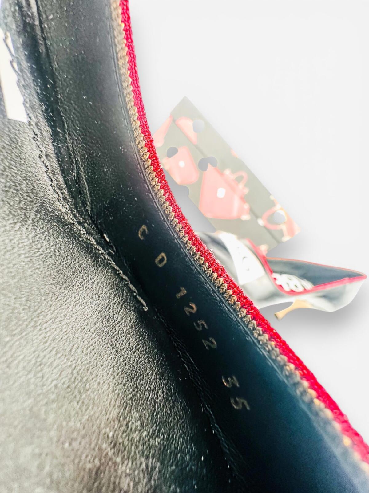 Dolce & Gabbana Lori Crazy for Sicily Patch Pump Black Red EU 35 US 5 | NIB