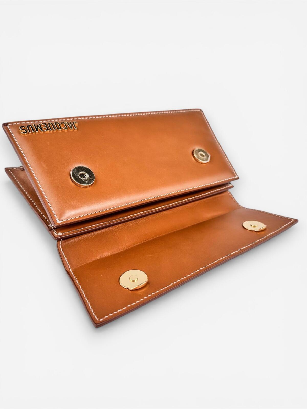 Jacquemus Le Chiquito Long Light Brown Calf Leather Top Handle Bag | New