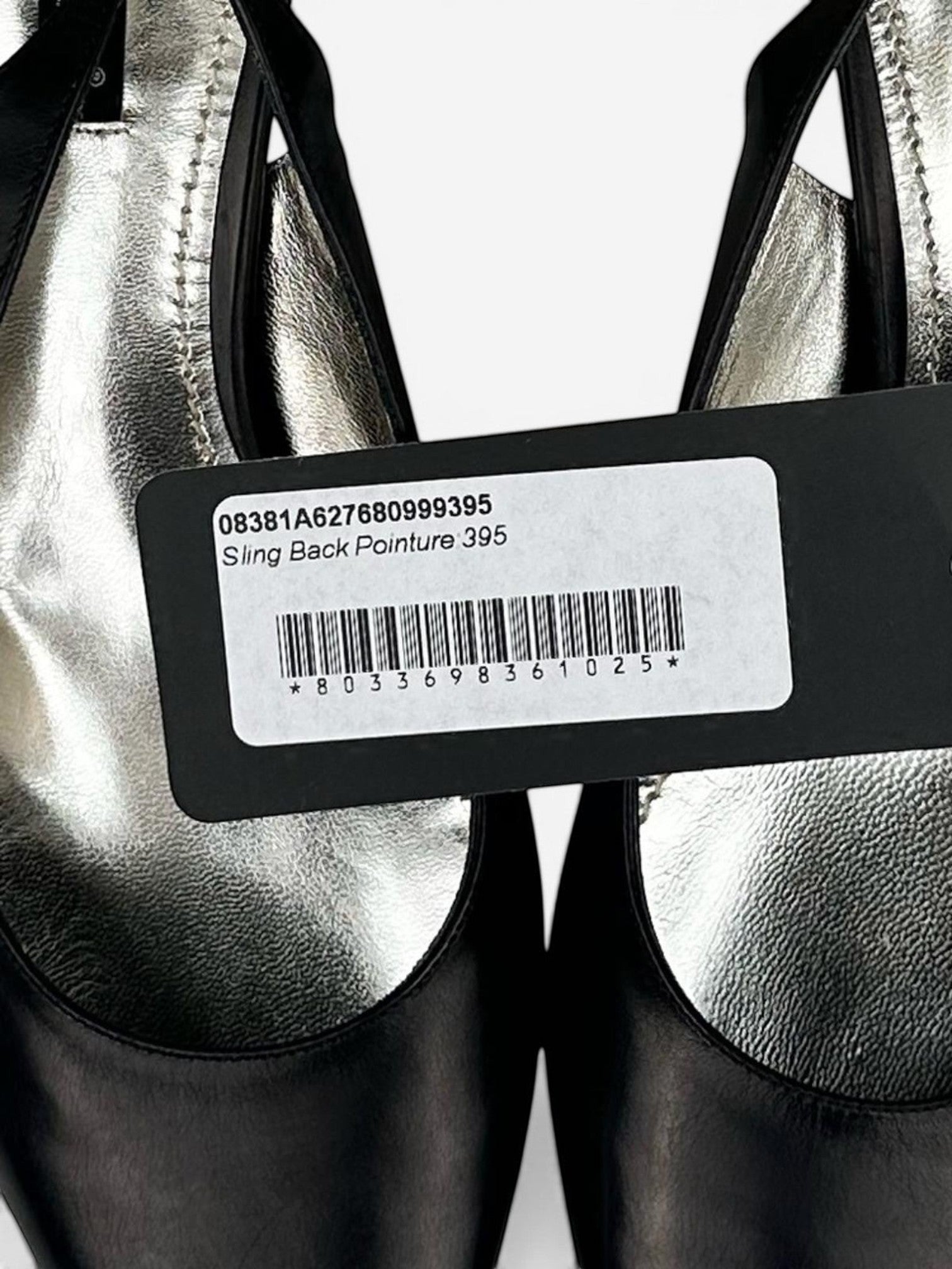Dolce & Gabbana Vero Cuoio Black Leather Slingback Pointed Toe Pumps EU 39.5 New