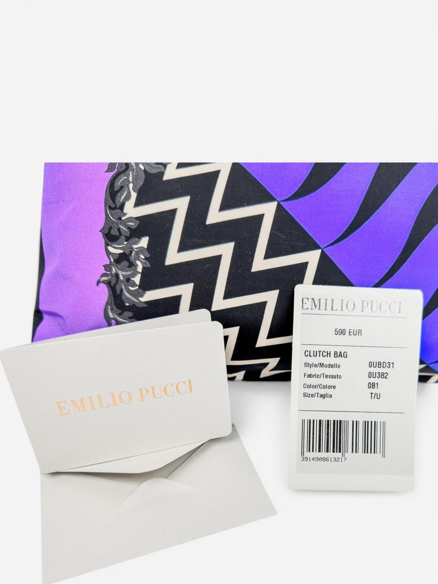 Emilio Pucci x Koché Limited Edition Purple Geometric Print Clutch – New