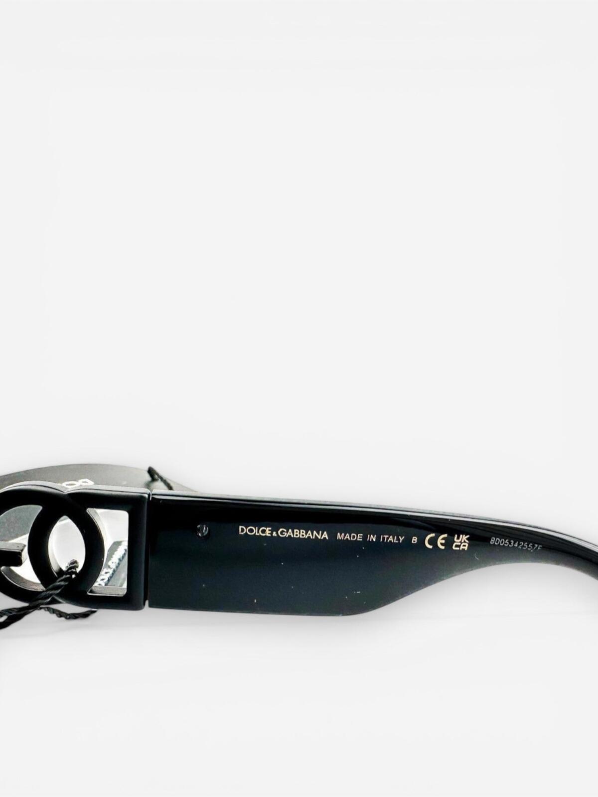 Dolce & Gabbana DG4386 Black Oversized Square Sunglasses DG Logo | NWT