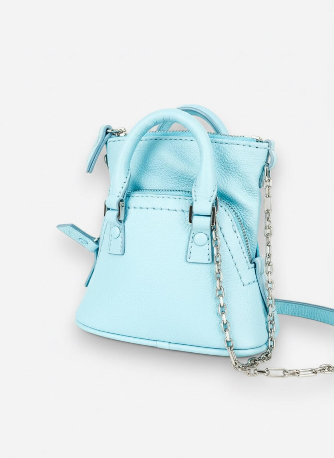 Maison Margiela 5AC Classique Baby Grained Leather Light Blue Aqua Tote | NWT