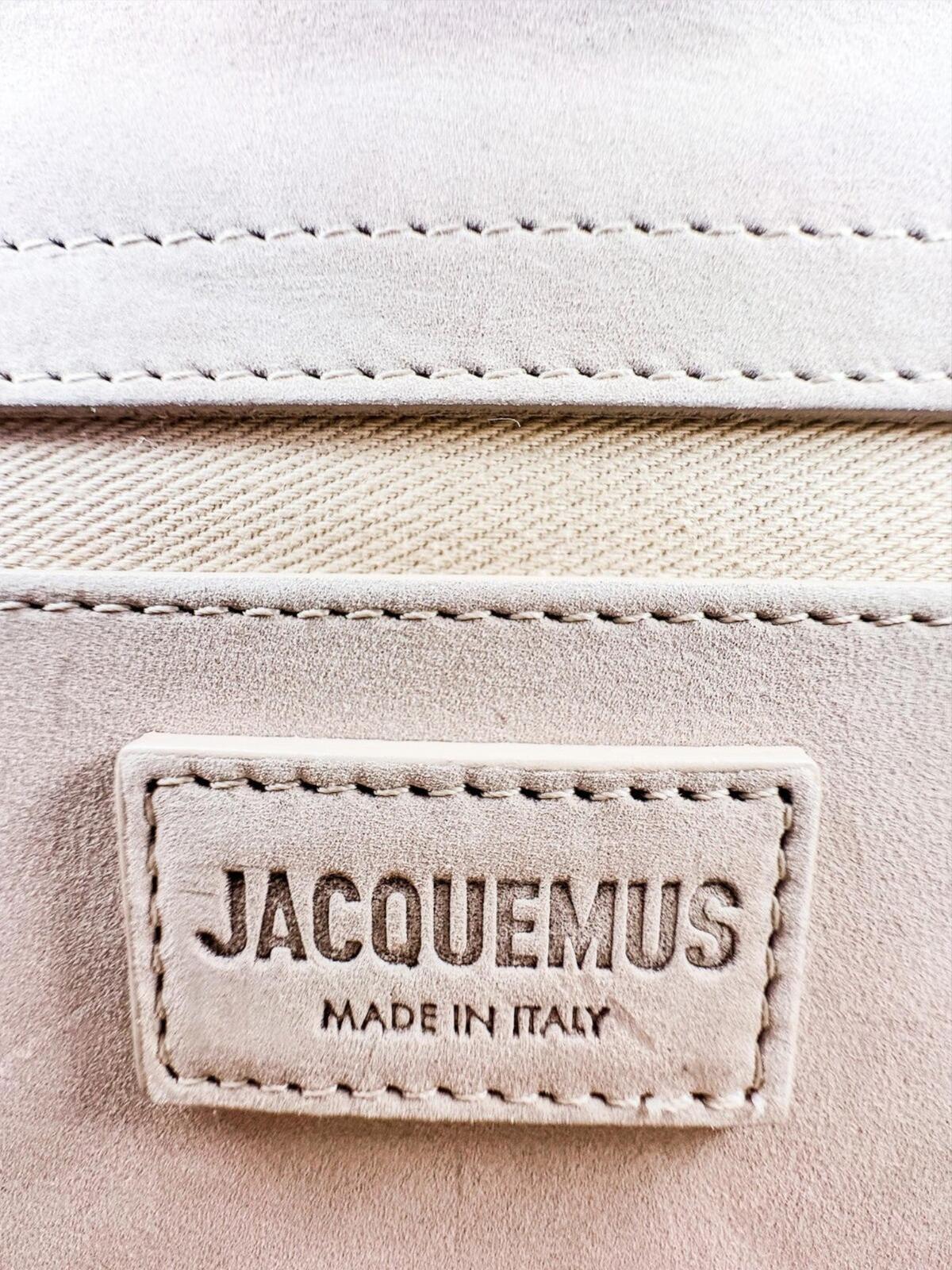 Jacquemus Le Grand Bambino Beige Nubuck Calf Leather Top Handle Bag NWT