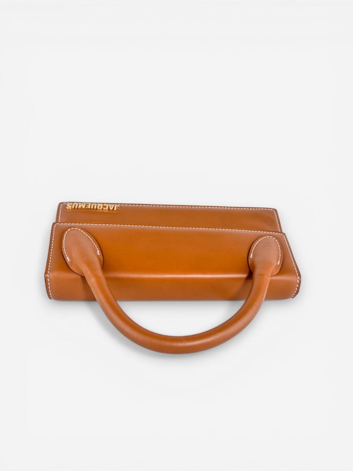 Jacquemus Le Chiquito Long Light Brown Calf Leather Top Handle Bag | New