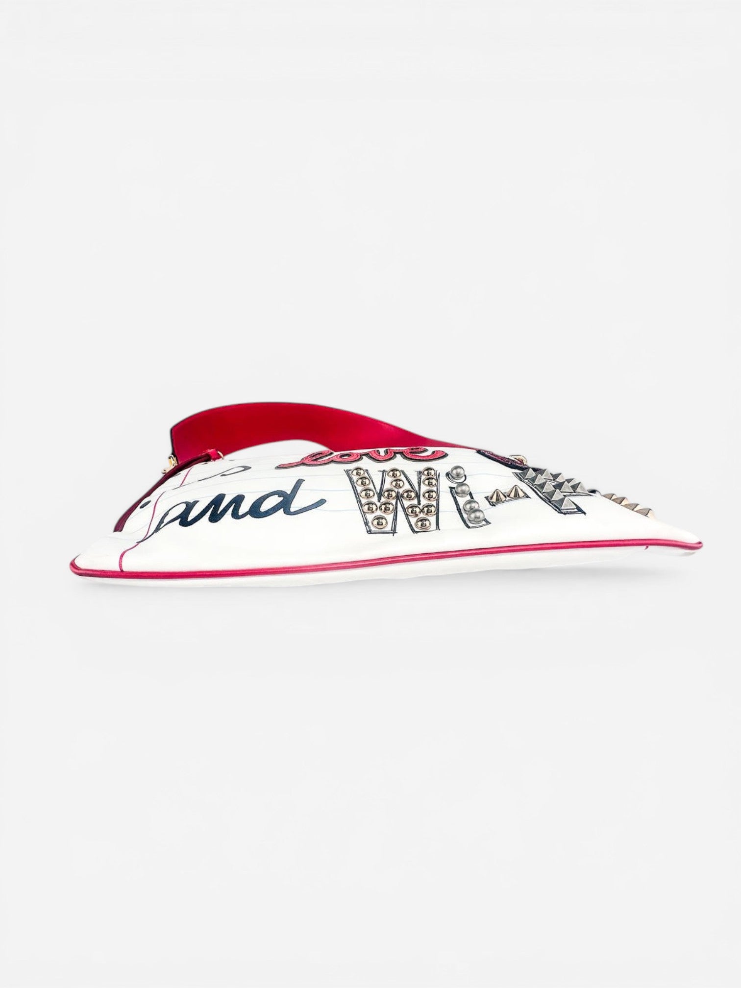 Dolce & Gabbana Cleo “All I Need Is Love & Wi‑Fi” Calfskin Shoulder Bag – White