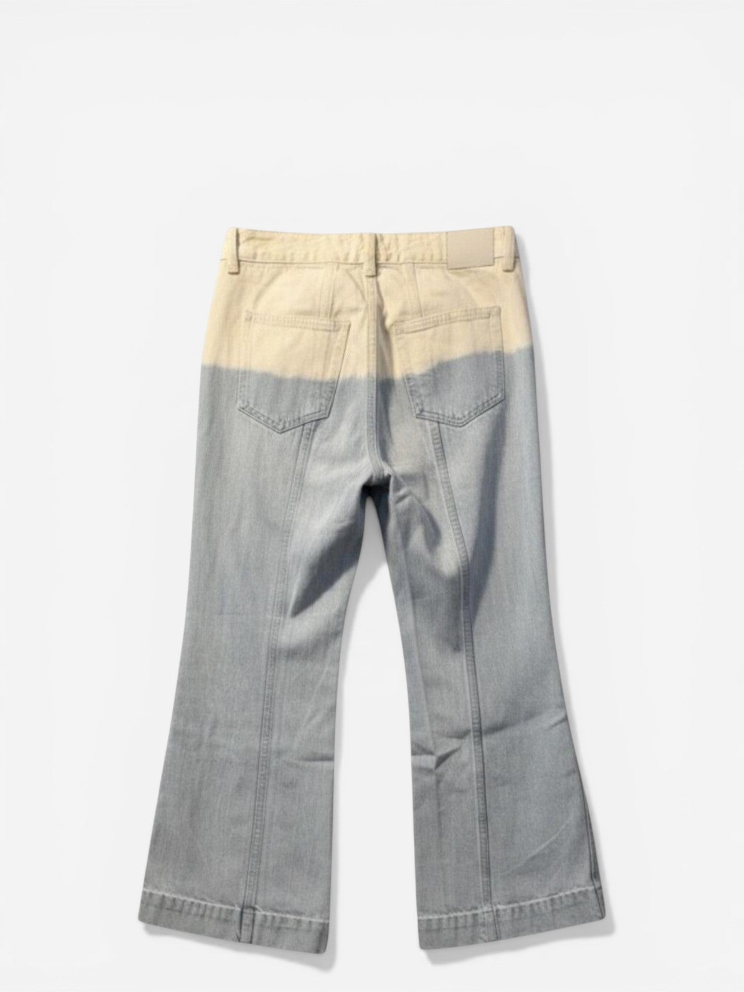 Ulla Johnson Dip-Bleach Wide Leg Cropped Jeans Blue Beige XS – NWT