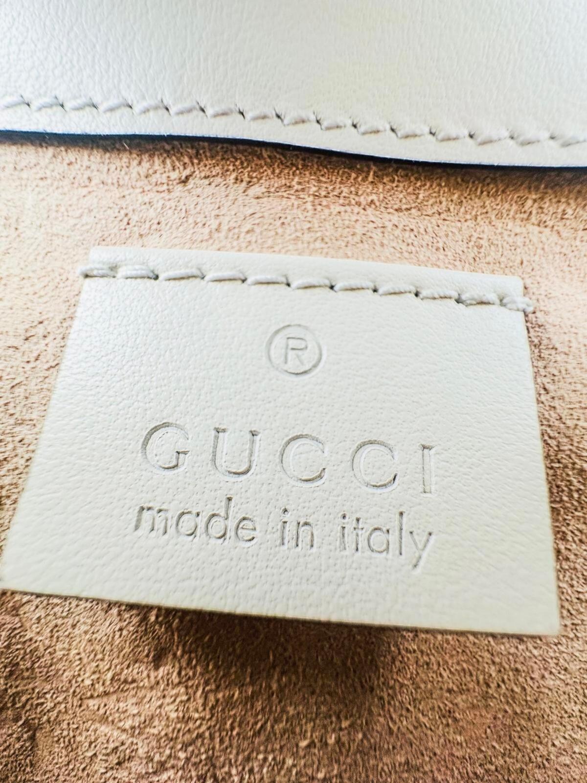 Gucci Aria Super Mini GG Marmont Bag — Mystic White Calfskin | NIB