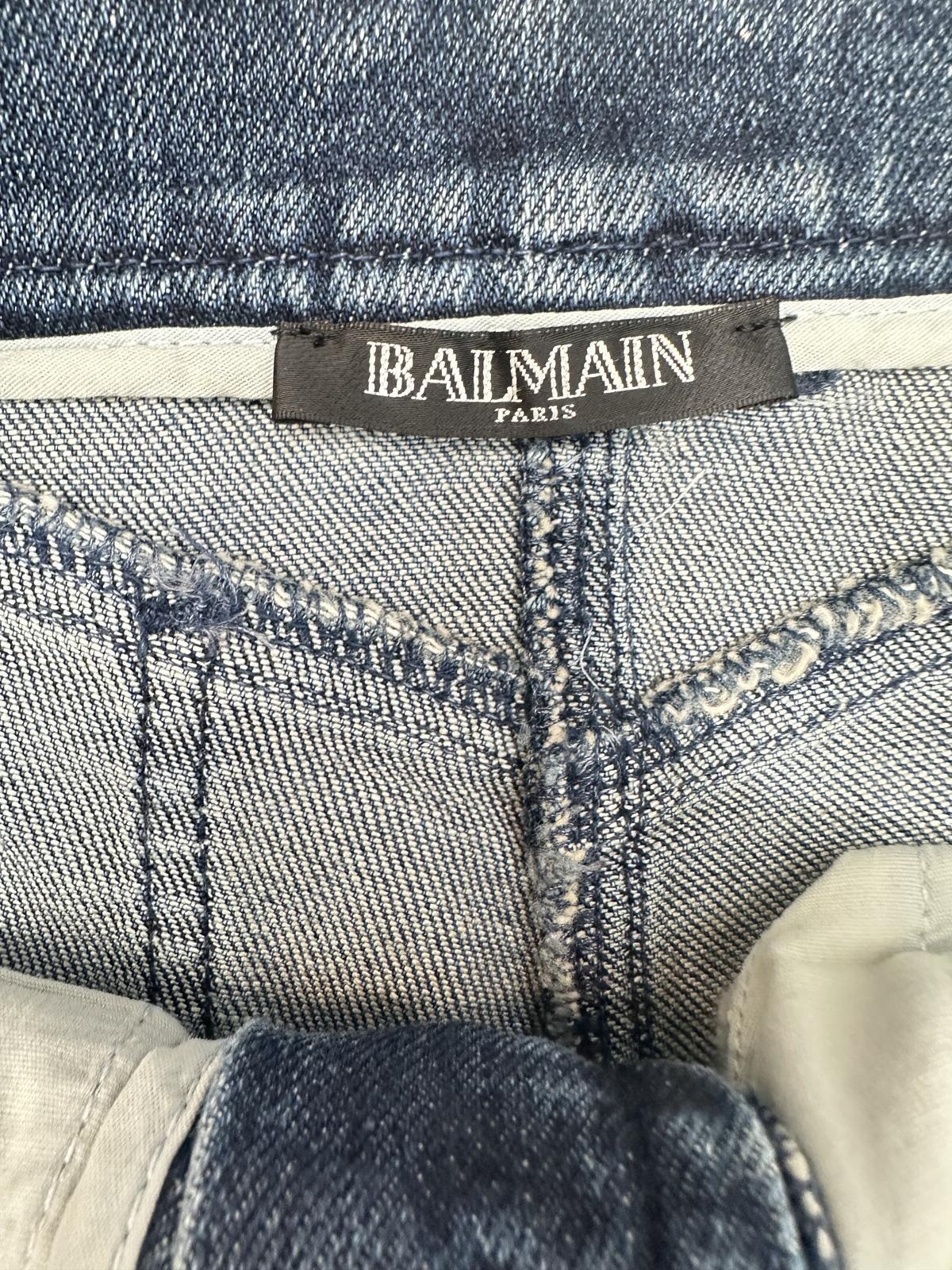 Balmain Balmain Paris Biker Skinny Jean Blue Denim Ankle Zip Moto IT 38 US 6 | NWT - Vestir