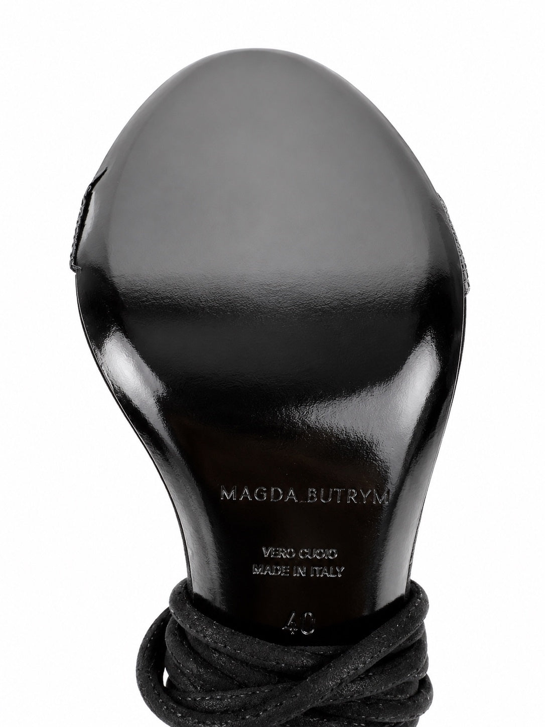 Magda Butrym Wrap Around Satin Strass Rhinestone Heels Black EU 40 US 10 | NIB