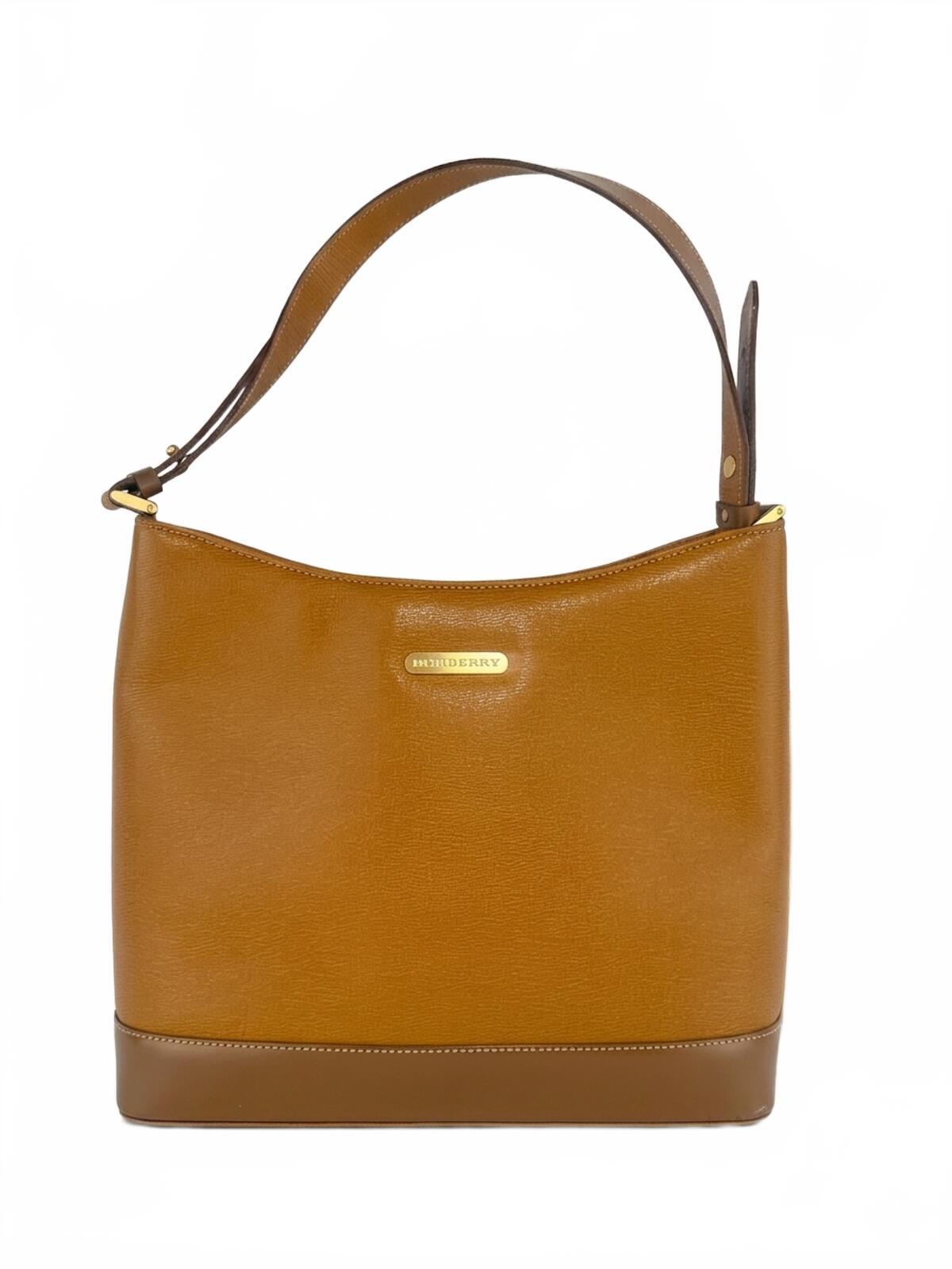 Burberry Burberry London Cosmopolitan Tote Tan Grained Leather Nova Check | Pre-Loved - Vestir