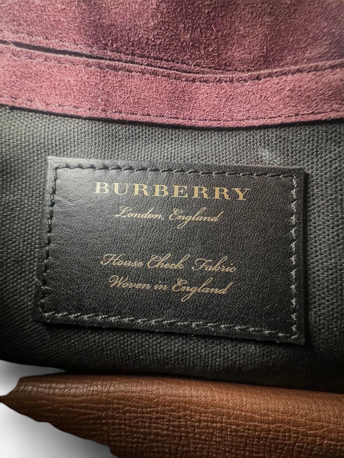 Burberry Burberry Macken House Check Canvas Tan Leather Crossbody | Very Good - Vestir