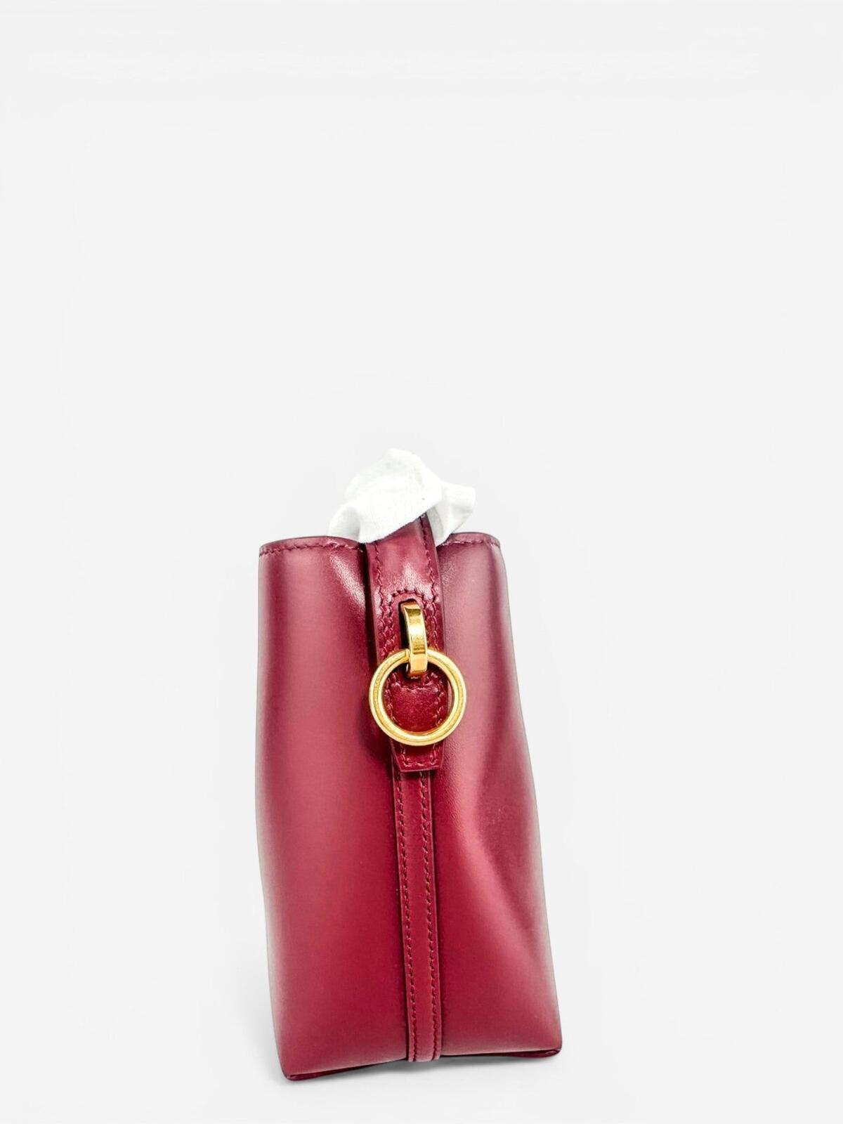 Saint Laurent Le 37 Mini Bordeaux Calfskin Bucket Bag YSL Cassandre | New