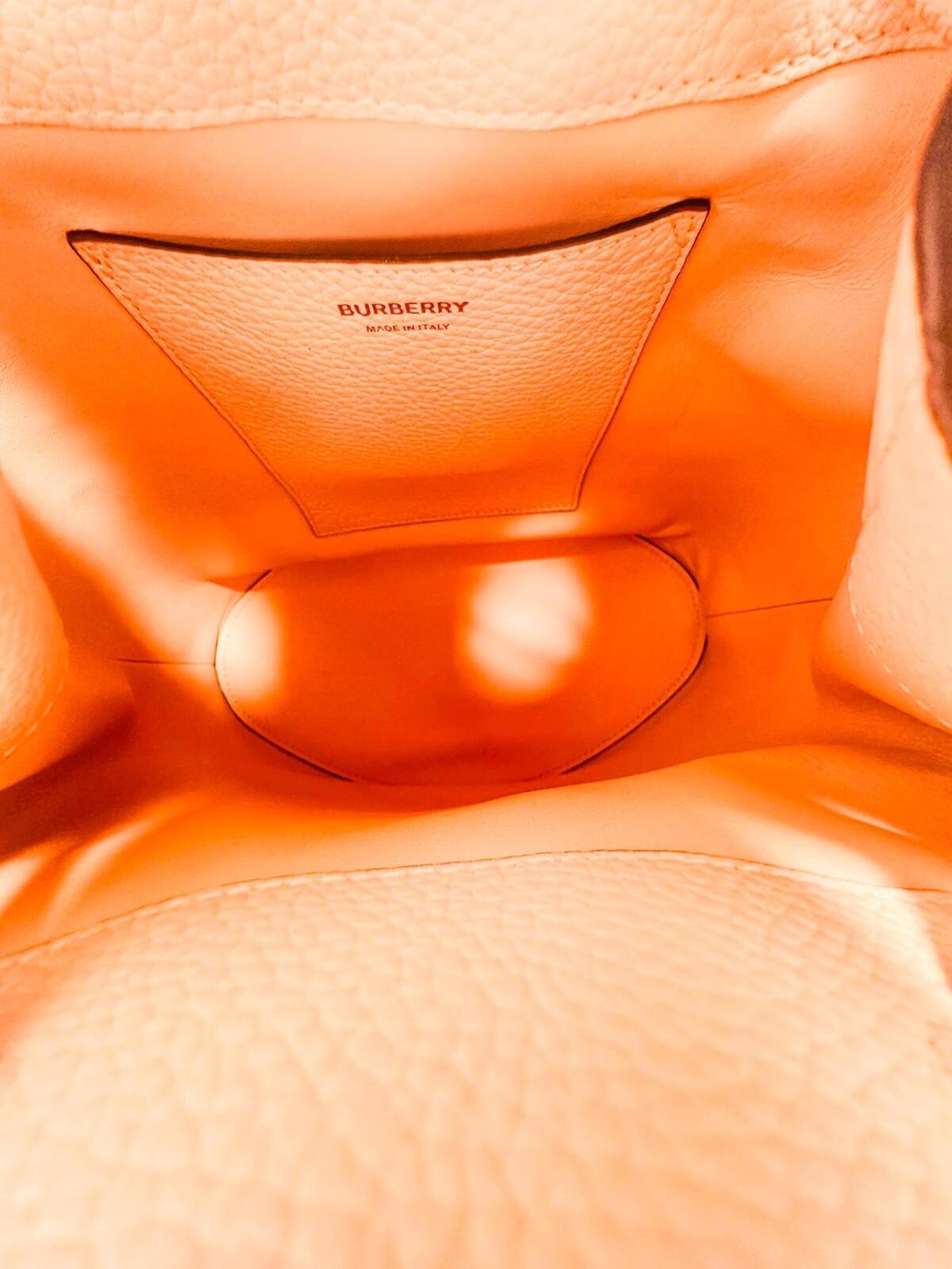 Burberry TB Bucket Bag Peach Pink | Grainy Leather | Gold Hardware | NWT