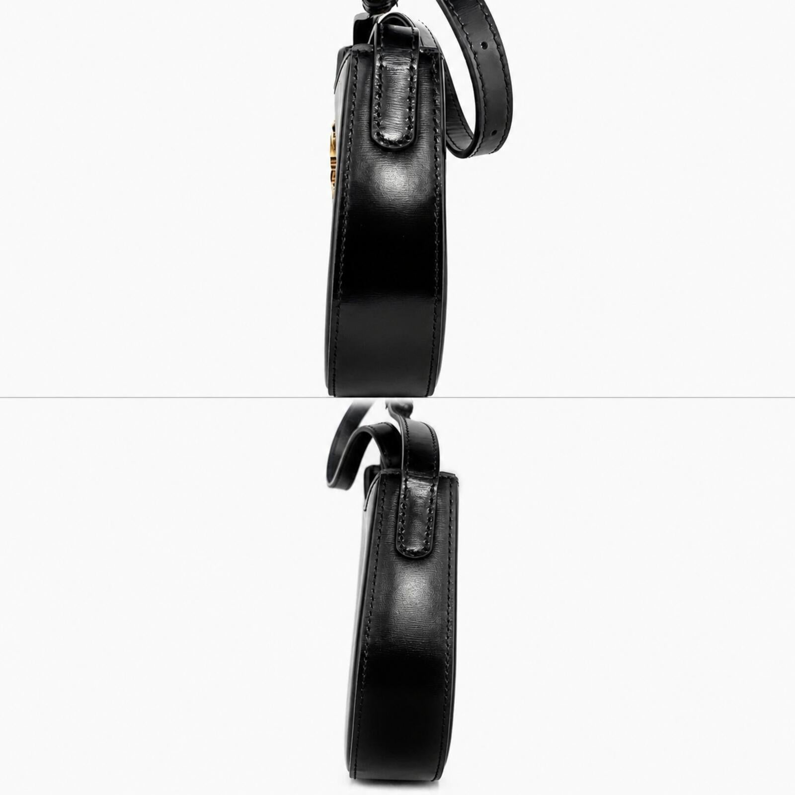 CÉLINE Celine Medium Tilly Shoulder Bag Black Shiny Calfskin Triomphe | New - Vestir