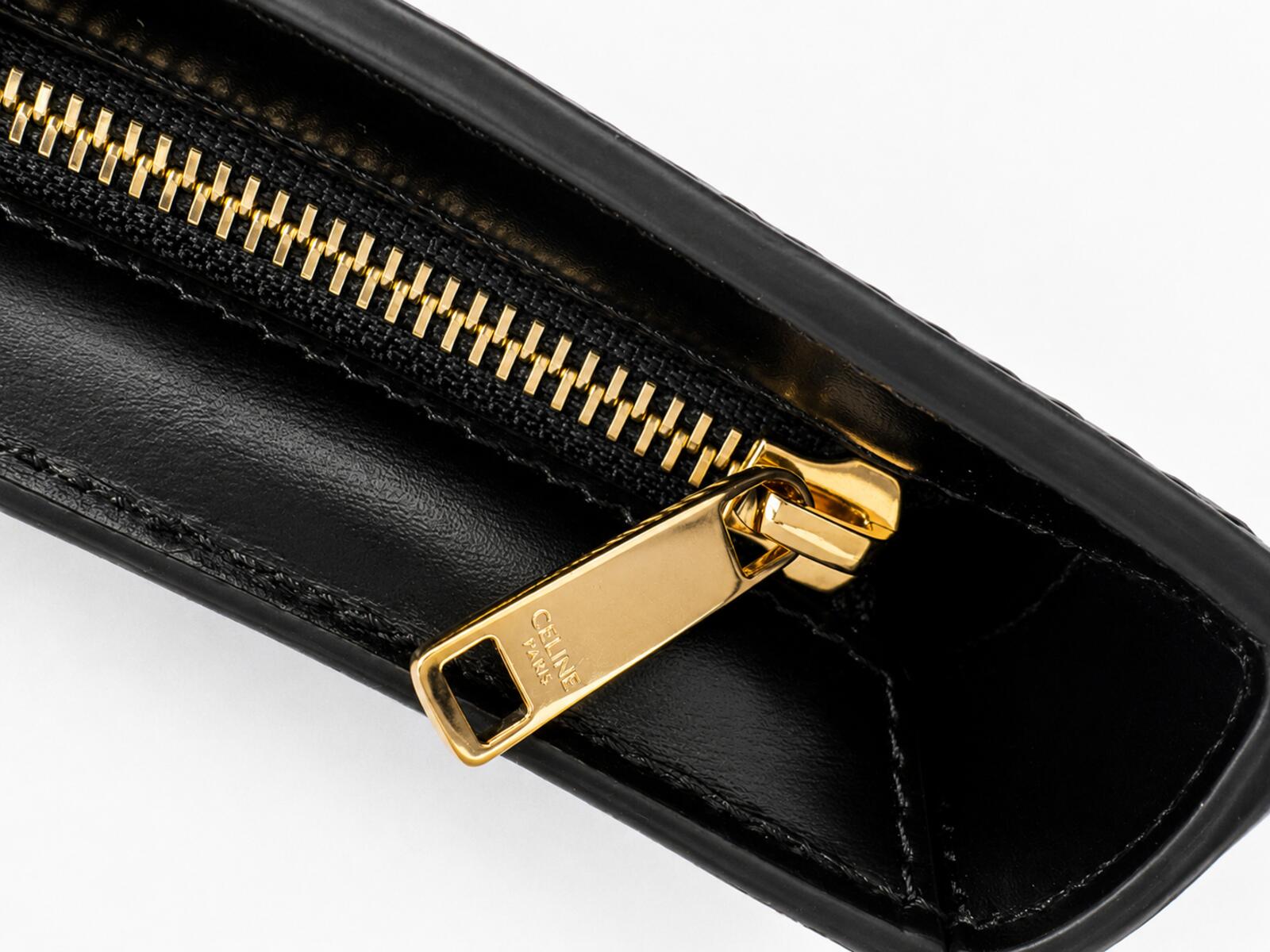 CÉLINE Celine Medium Tilly Shoulder Bag Black Shiny Calfskin Triomphe | New - Vestir