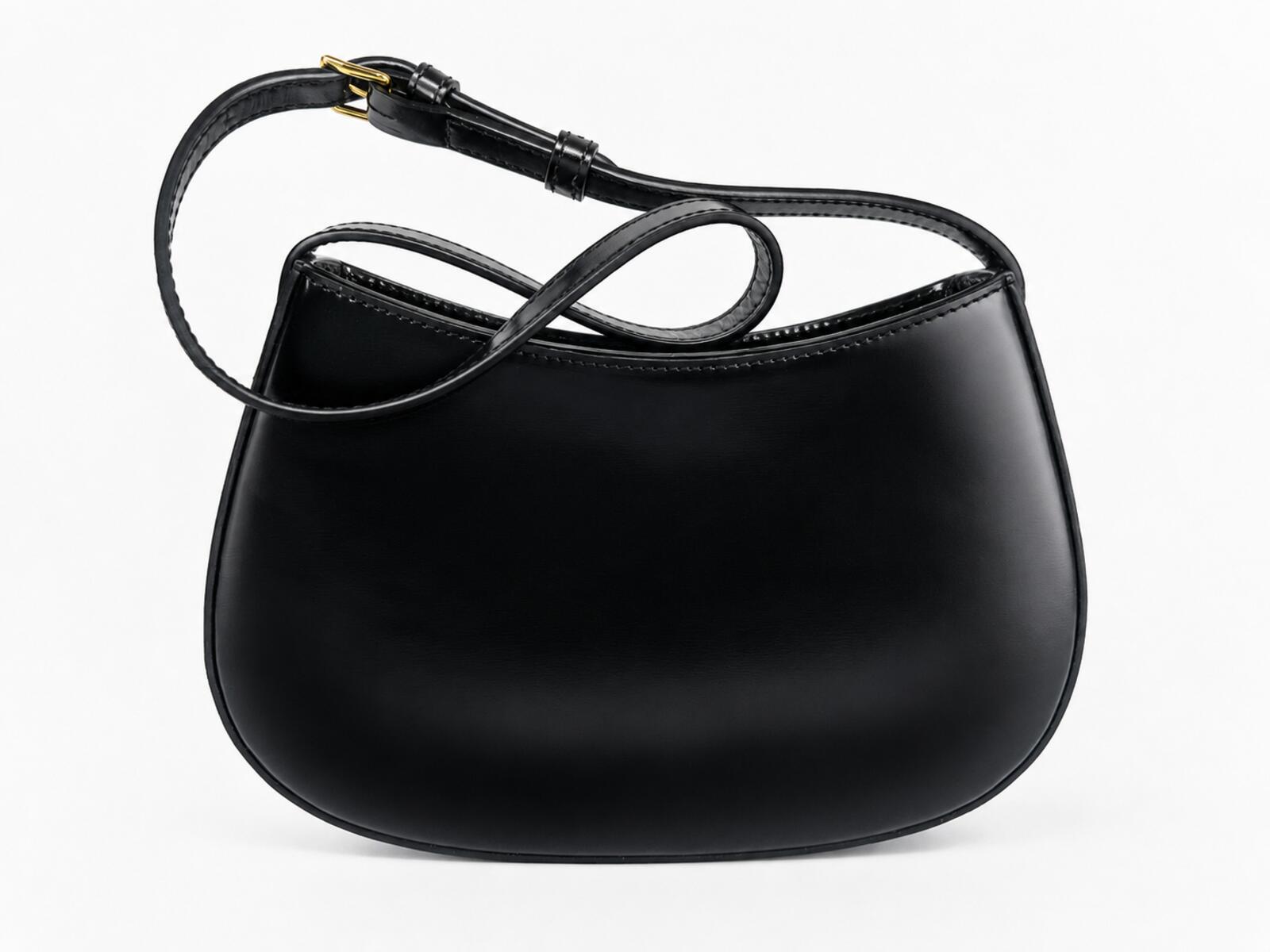 CÉLINE Celine Medium Tilly Shoulder Bag Black Shiny Calfskin Triomphe | New - Vestir