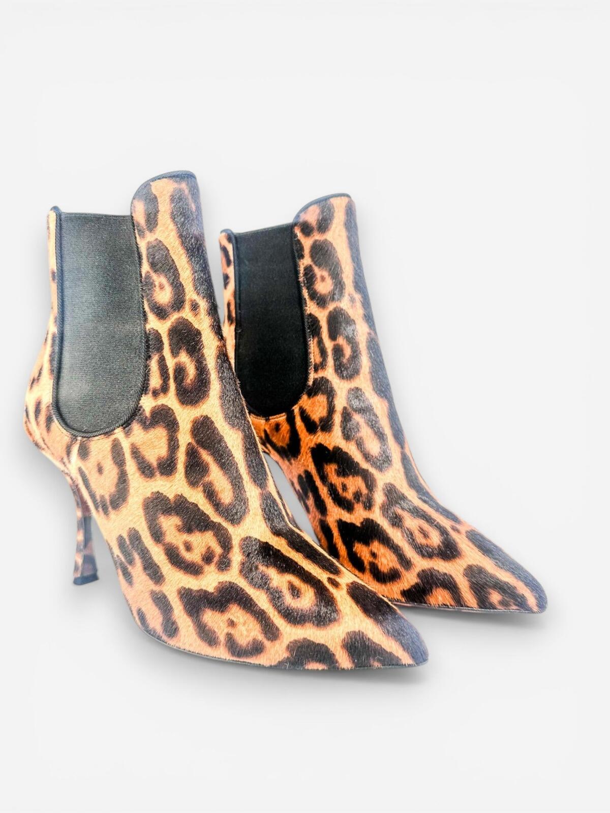 Dolce & Gabbana Dolce & Gabbana Leopard Calf Hair Stiletto Ankle Boot EU 36.5 US 6|NIB - Vestir