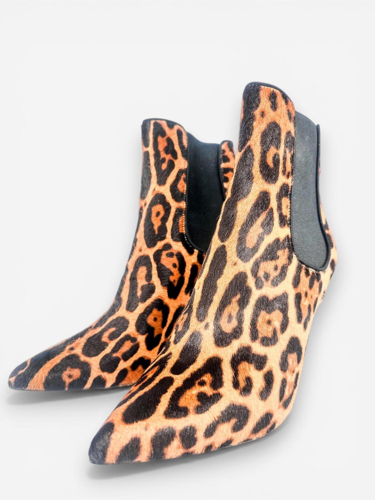 Dolce & Gabbana Dolce & Gabbana Leopard Calf Hair Stiletto Ankle Boot EU 39.5 US 9 | NIB - Vestir