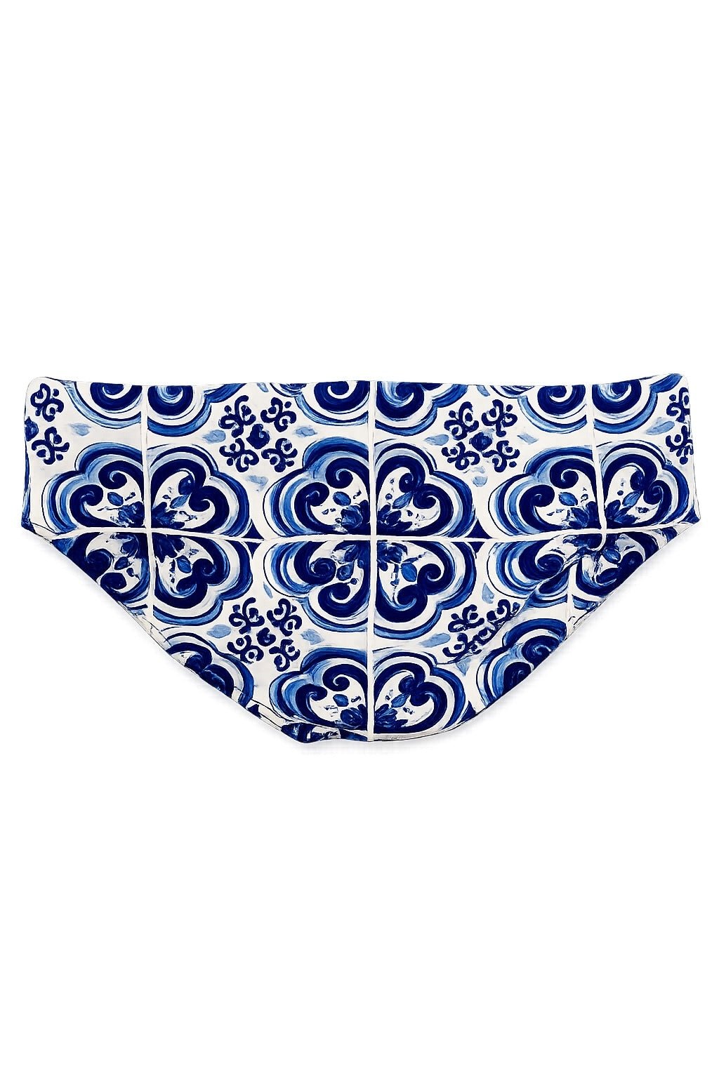 Dolce & Gabbana Dolce & Gabbana Majolica Print Swim Briefs Blue White Size L (IT 6 / EU XL) NWT - Vestir
