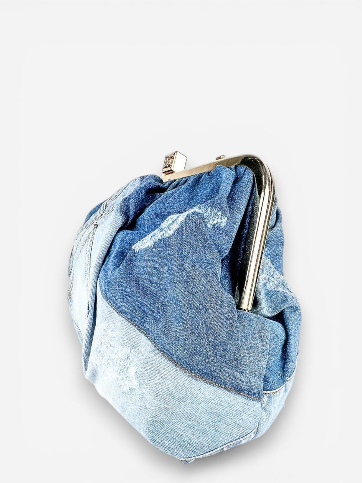 Dolce & Gabbana Dolce & Gabbana Patchwork Denim Frame Bag Gold Chain | Rare Collector NWT - Vestir