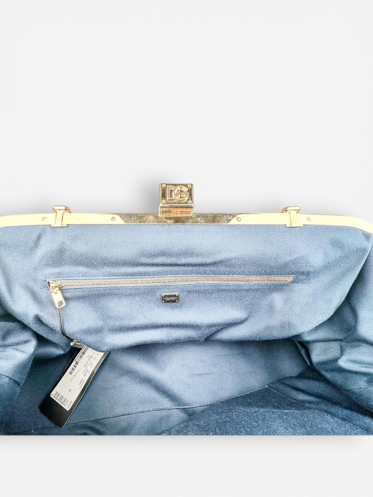 Dolce & Gabbana Dolce & Gabbana Patchwork Denim Frame Bag Gold Chain | Rare Collector NWT - Vestir