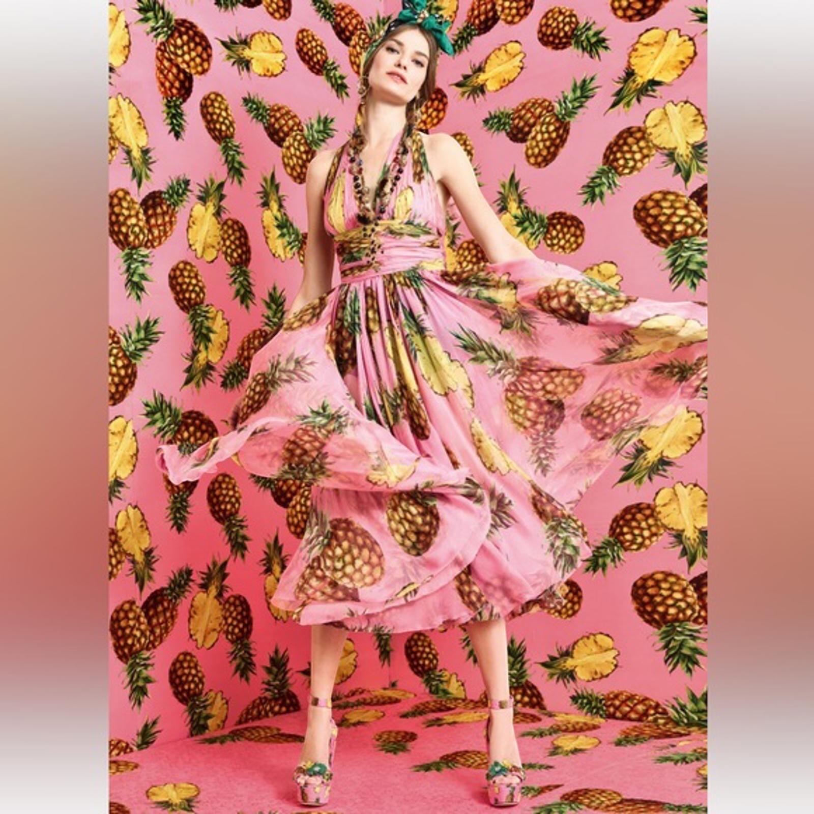 Dolce & Gabbana Dolce & Gabbana Pineapple Collection Pink Leather Sandal EU 40 US 9 NWT - Vestir