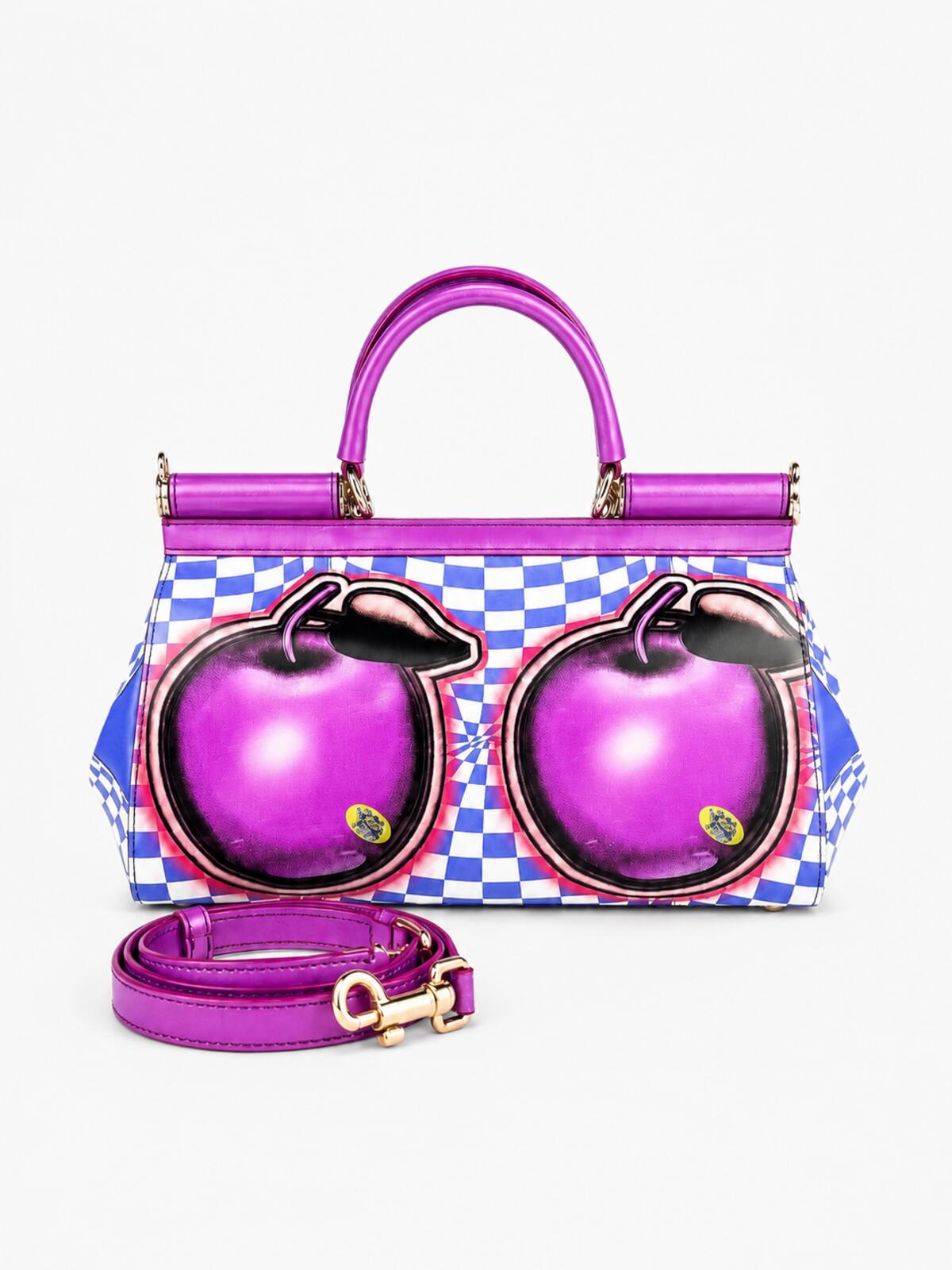 Dolce & Gabbana Dolce & Gabbana Sicily Cherry Pop Art Leather Bag Gold Hardware | NWT Rare - Vestir