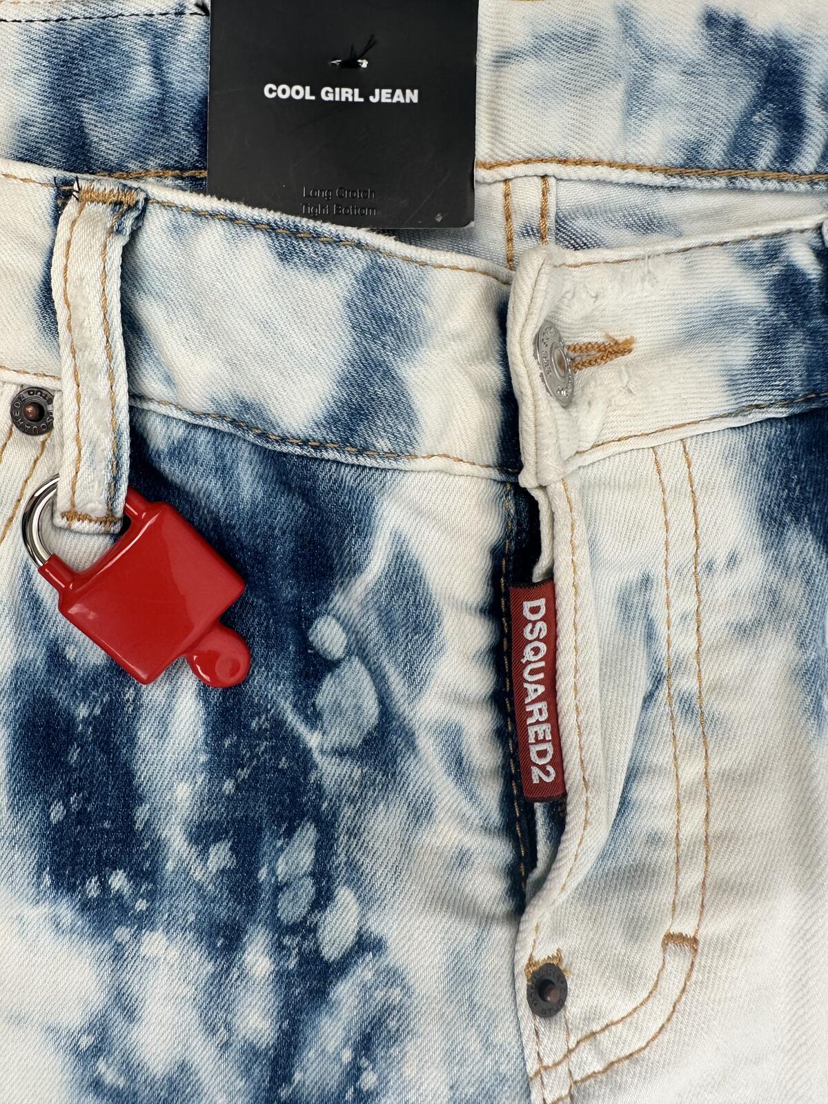 Dsquared2 Dsquared2 Cool Girl Jean Tie-Dye Bleach IT38 Runs Large NWT S75LB0130 - Vestir