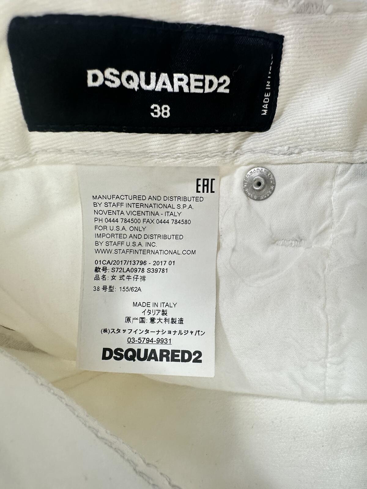 Dsquared2 Dsquared2 Cool Girl White Distressed Keep The Faith Jeans IT 38 | NWT - Vestir