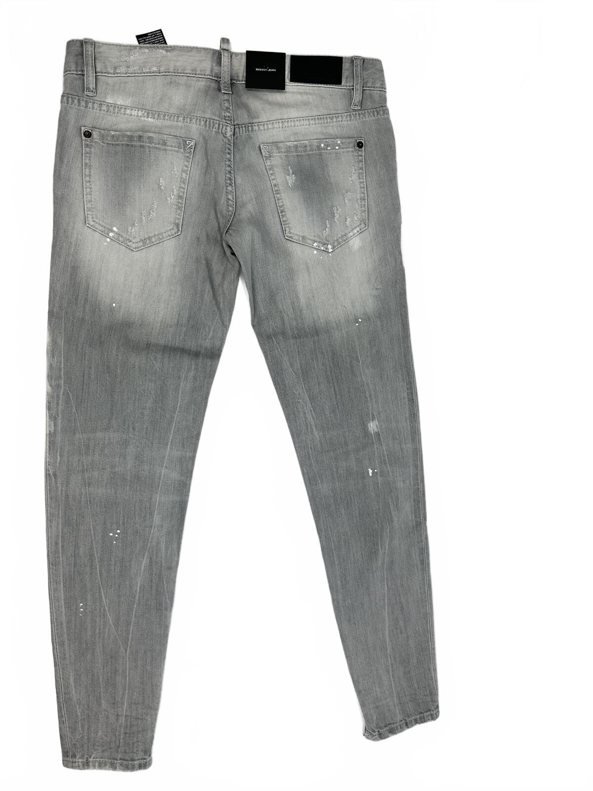 Dsquared2 Dsquared2 Hawaiian Grunge Men’s Skinny Jean Grey Paint Splatter IT 42 | NWT - Vestir