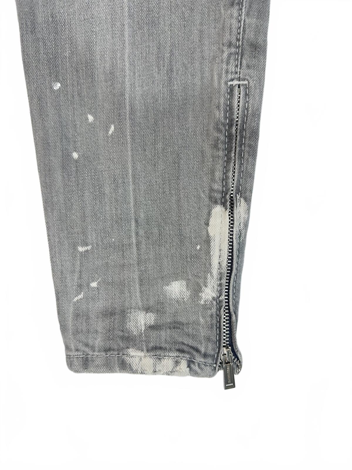 Dsquared2 Dsquared2 Hawaiian Grunge Men’s Skinny Jean Grey Paint Splatter IT 42 | NWT - Vestir