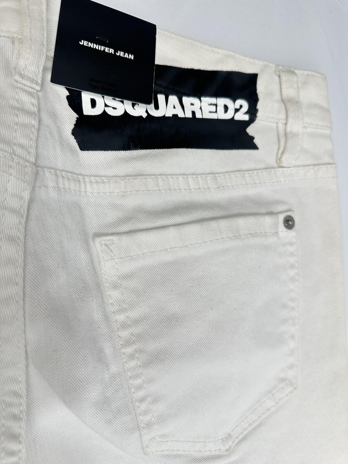 Dsquared2 Dsquared2 Jennifer Jean White Mid Rise Skinny IT38 NWT S75LB0226 - Vestir