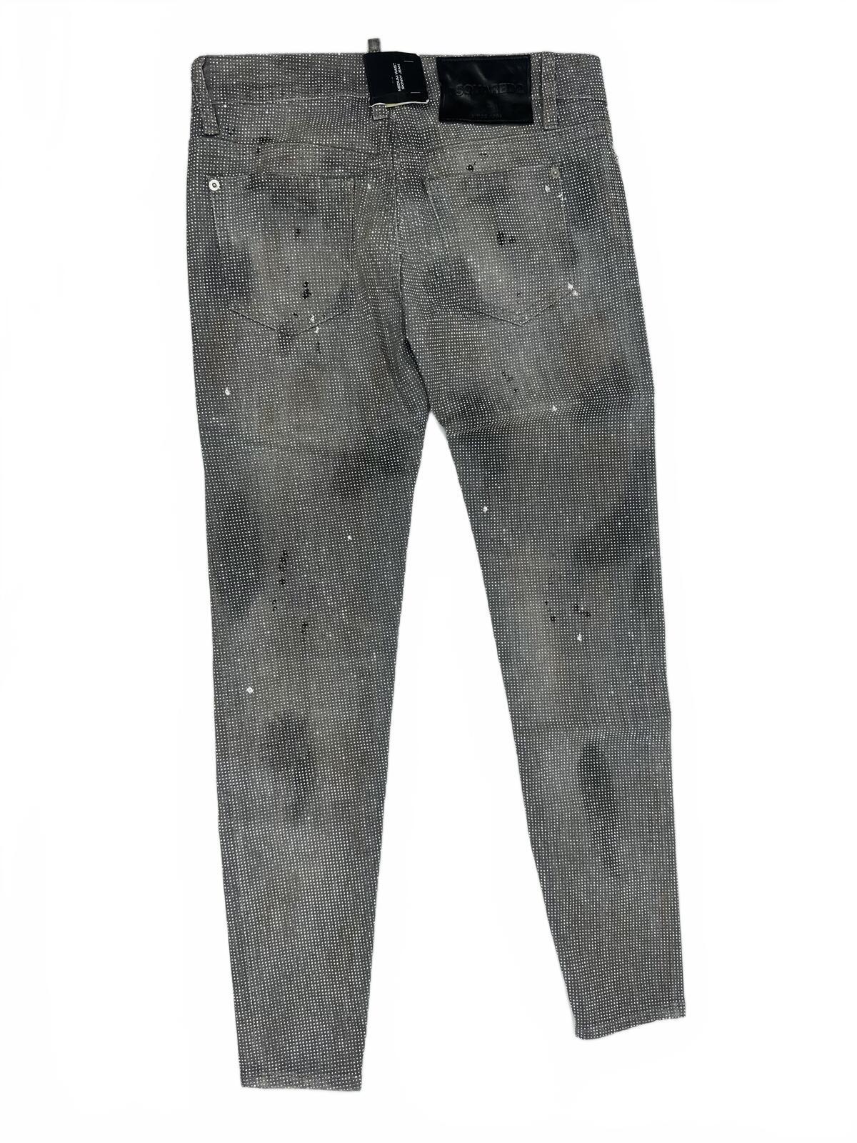 Dsquared2 Dsquared2 Medium Waist Skinny Jean Crystal Embellished Grey IT38 NWT - Vestir