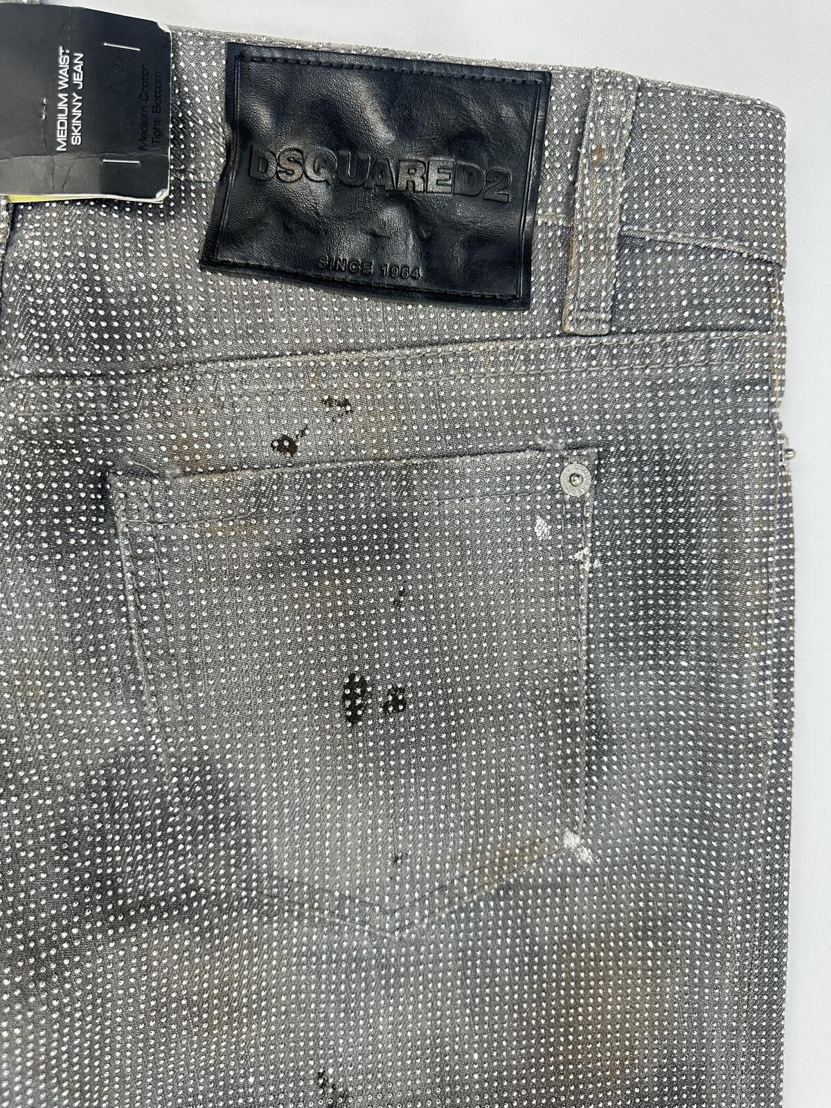 Dsquared2 Dsquared2 Medium Waist Skinny Jean Crystal Embellished Grey IT38 NWT - Vestir