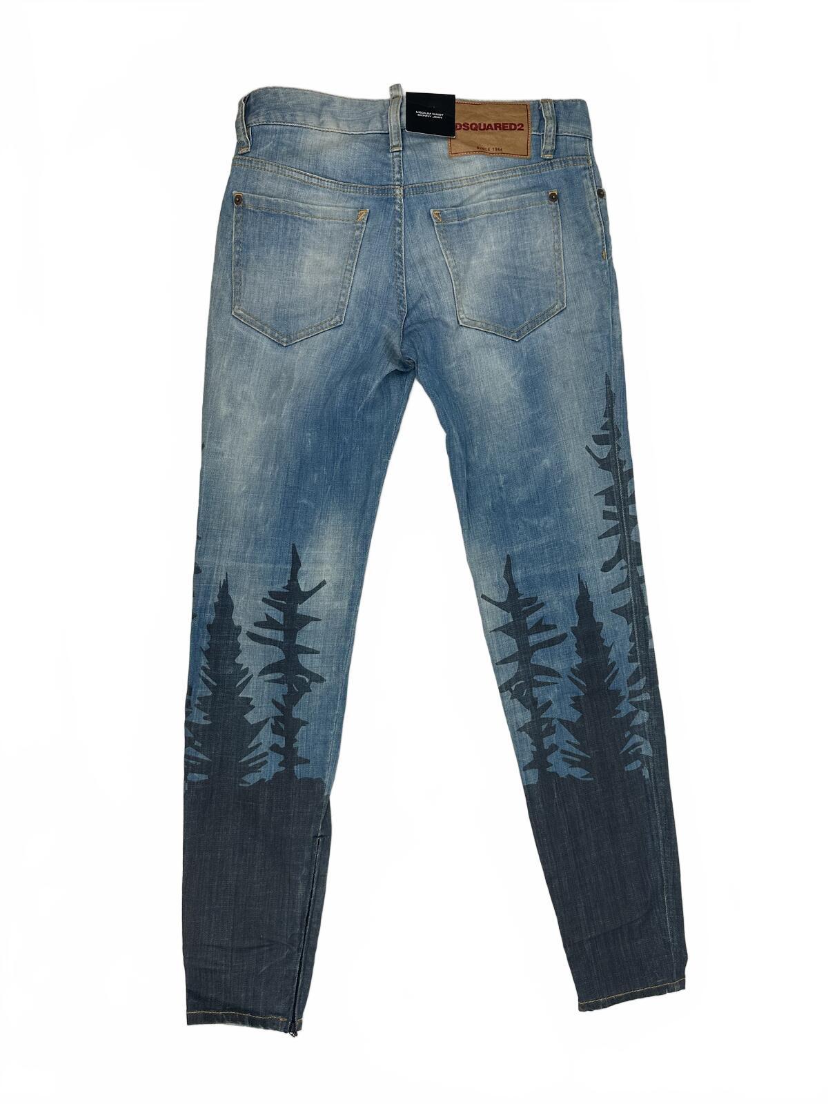 Dsquared2 Dsquared2 Medium Waist Skinny Jean Forest Print Ankle Zip Men IT 38 W28 | NWT - Vestir