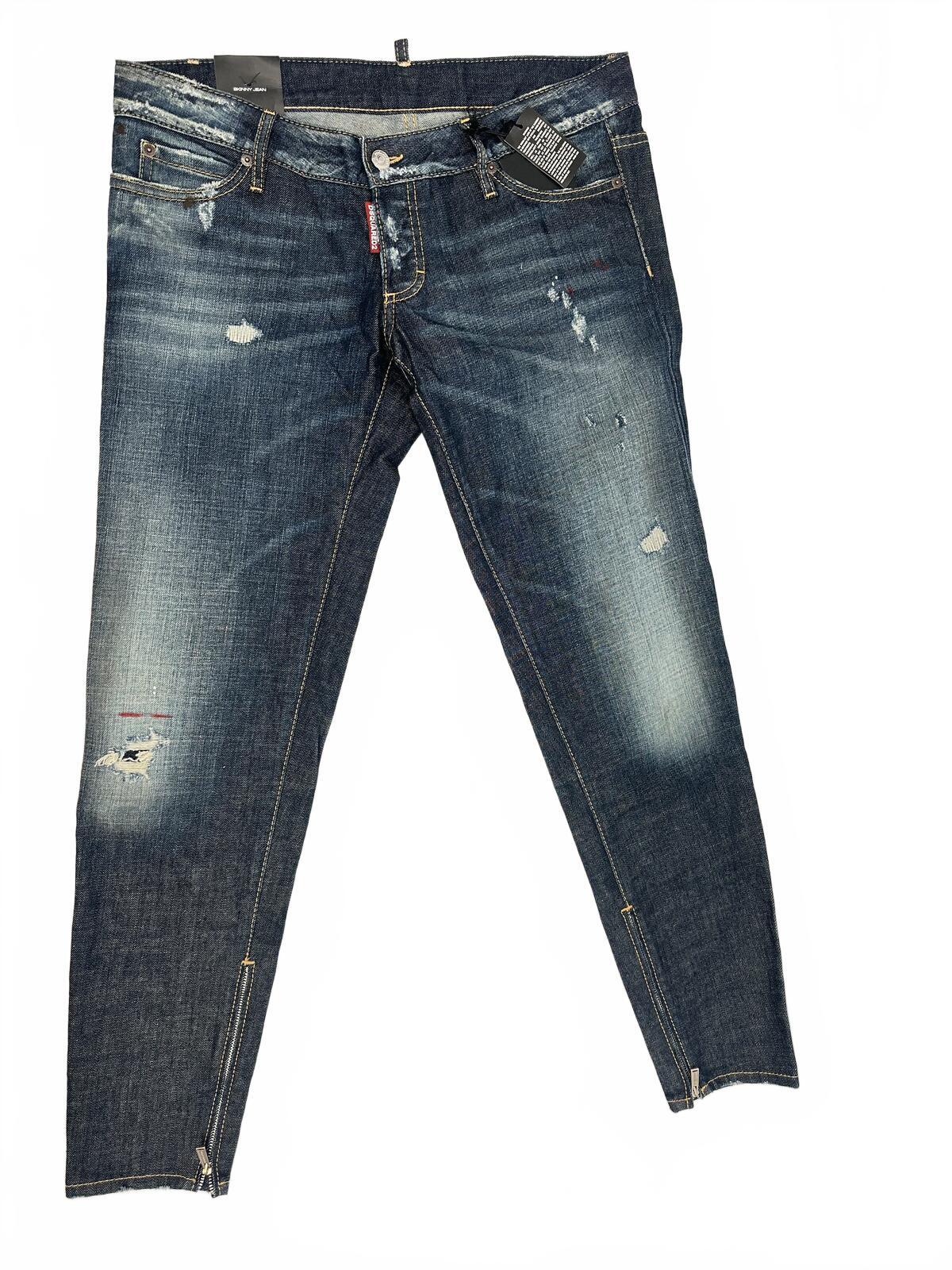 Dsquared2 Dsquared2 Skinny Jean Dark Wash Distressed Ankle Zip Men IT 44 | NWT - Vestir