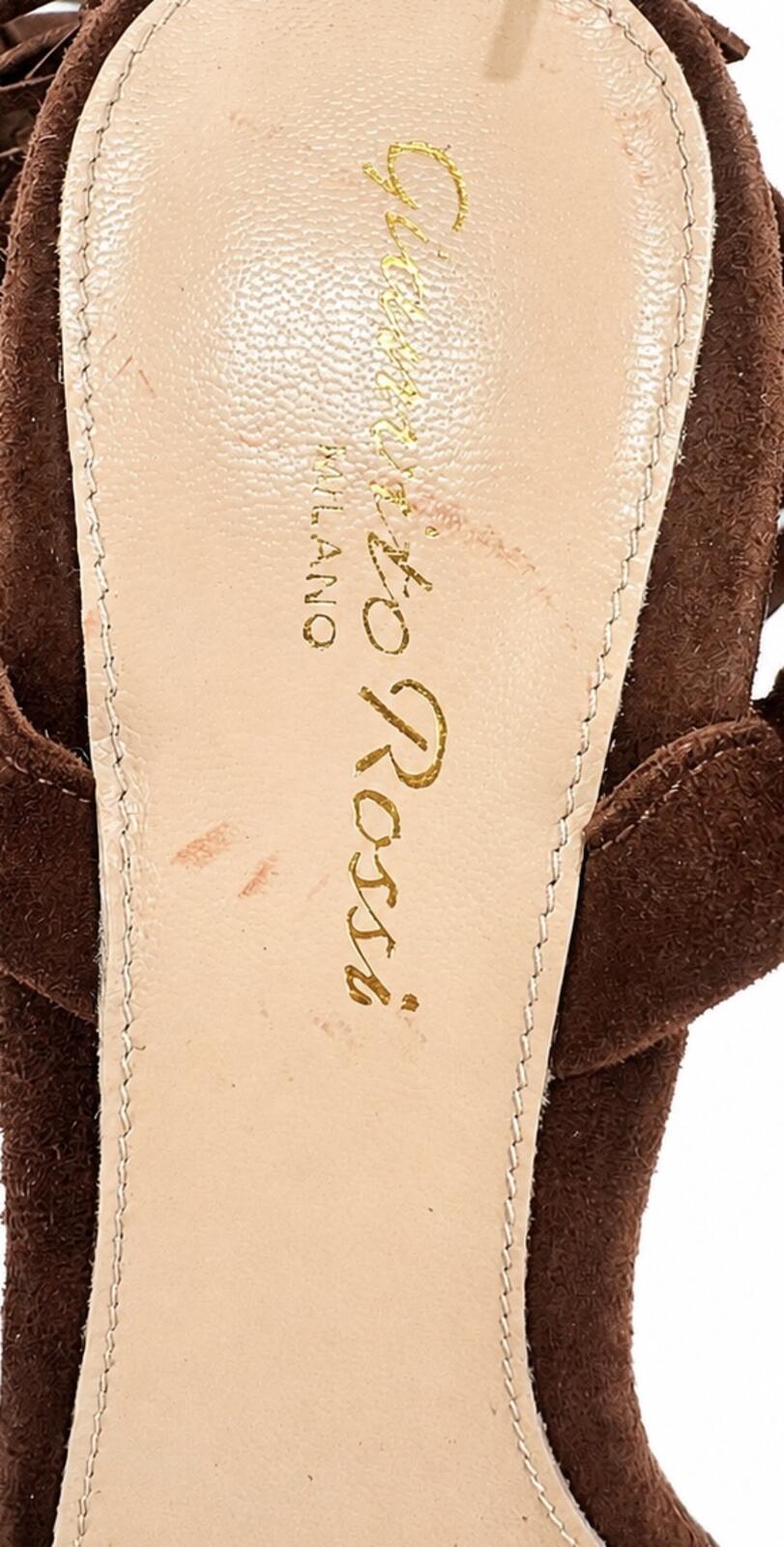 Gianvito Rossi Gianvito Rossi Geri Fringe Suede Sandals Chocolate Brown EU 36 US 6 | NIB - Vestir