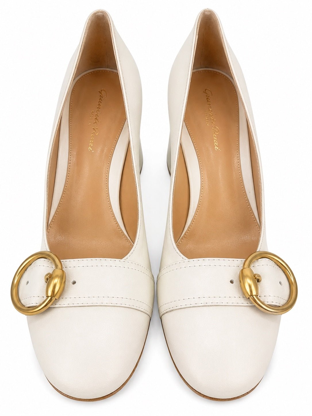 Gianvito Rossi Gianvito Rossi Pamela 60 White Leather Block Heel Pumps EU 40 | NWB - Vestir