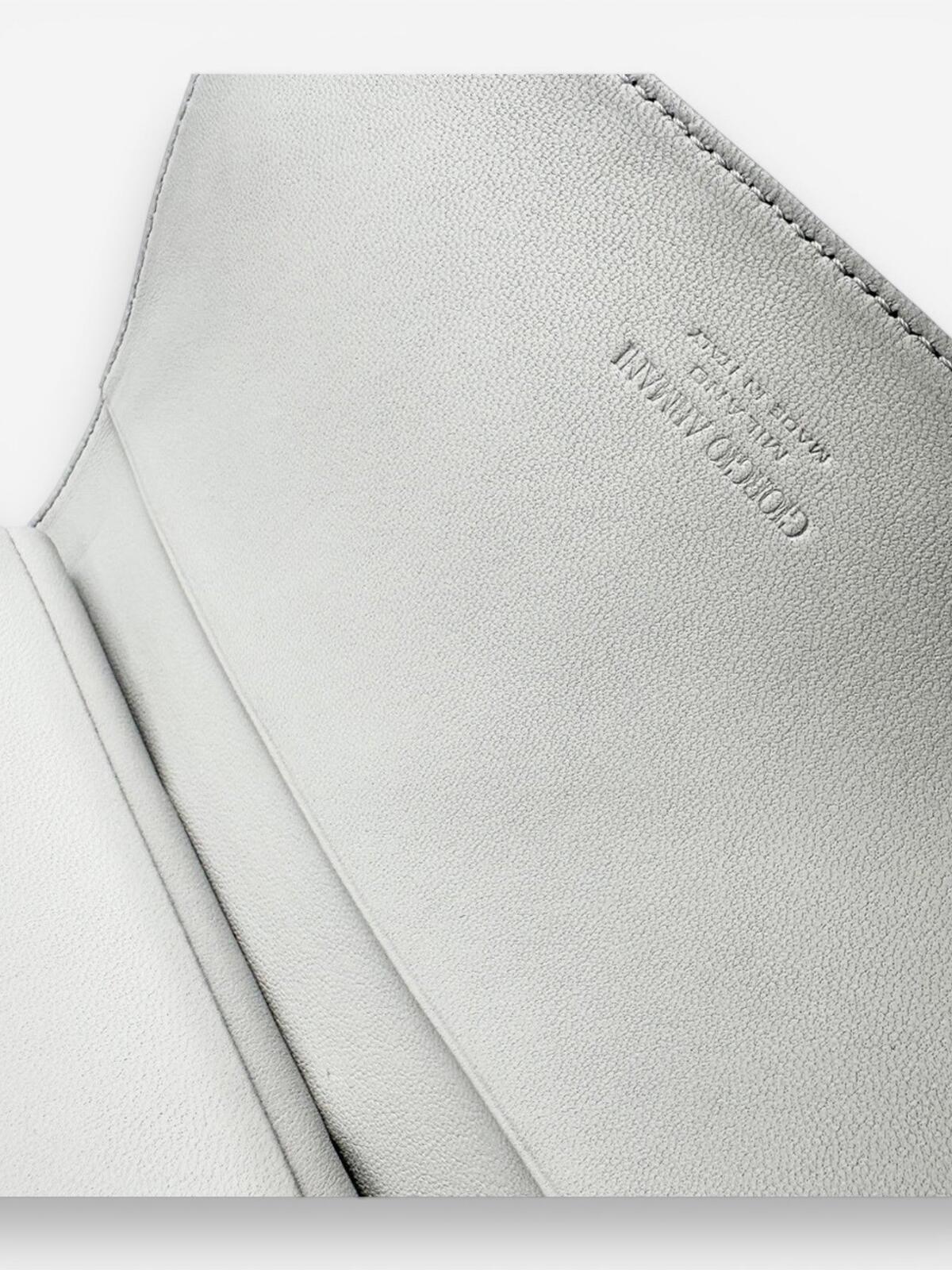 Giorgio Armani Giorgio Armani Gray Leather Convertible Wallet Crossbody Clutch Strap | New - Vestir