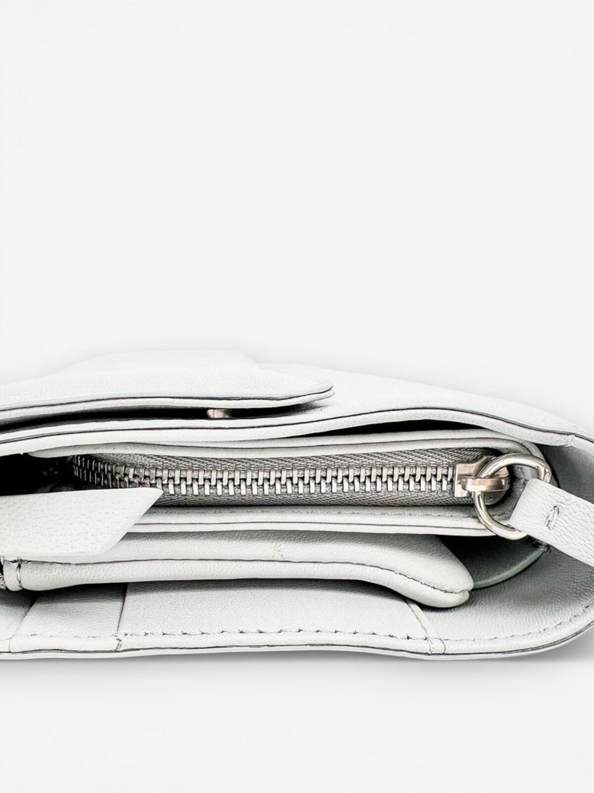 Giorgio Armani Giorgio Armani Gray Leather Convertible Wallet Crossbody Clutch Strap | New - Vestir