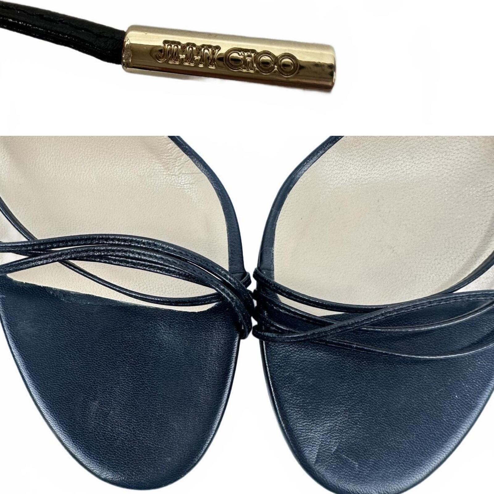 Jimmy Choo Jimmy Choo Black Leather Lace-Up Strappy Stiletto Sandal EU 39 US 9 | New - Vestir