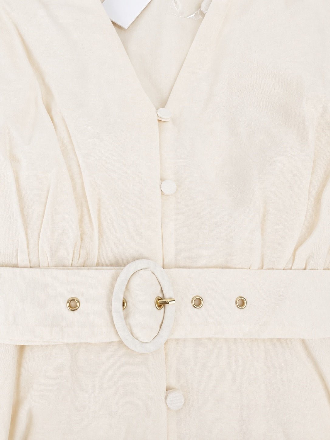 Jonathan Simkhai Jonathan Simkhai Ivory Belted A-Line Mini Dress | Balloon Sleeves | NWT | Size S - Vestir