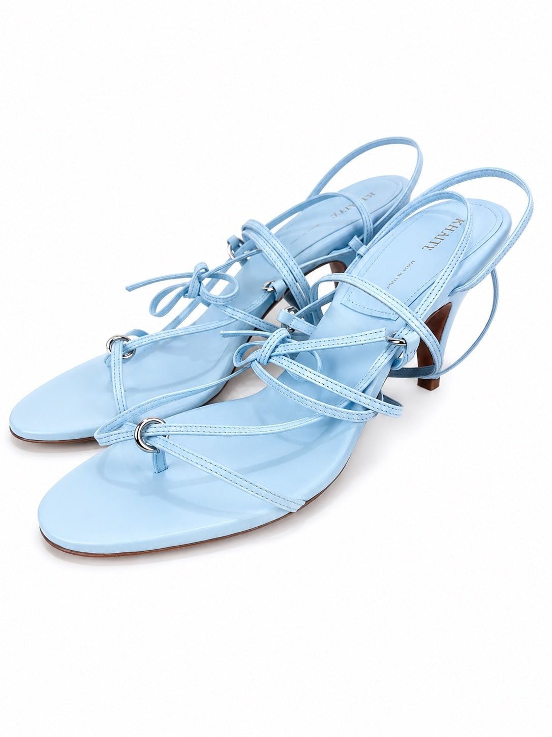 Khaite KHAITE Marion Leather Strappy Sandals Baby Blue EU 36.5 US 6.5 | NIB - Vestir