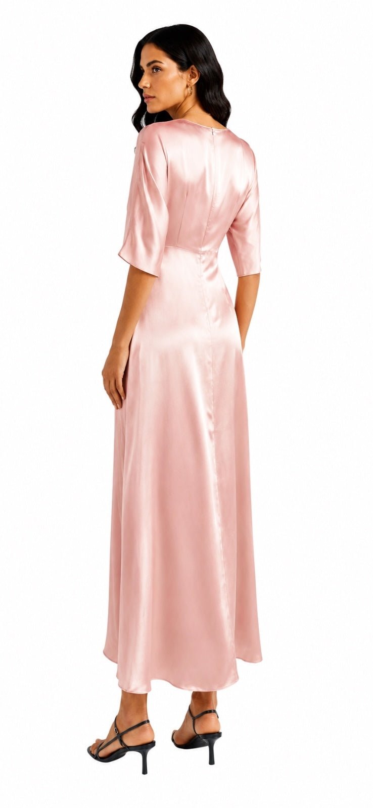 Mansur Gavriel Mansur Gavriel Silk Maxi Dress Blush Elbow Sleeve IT 38 US 2 XS | NWT - Vestir