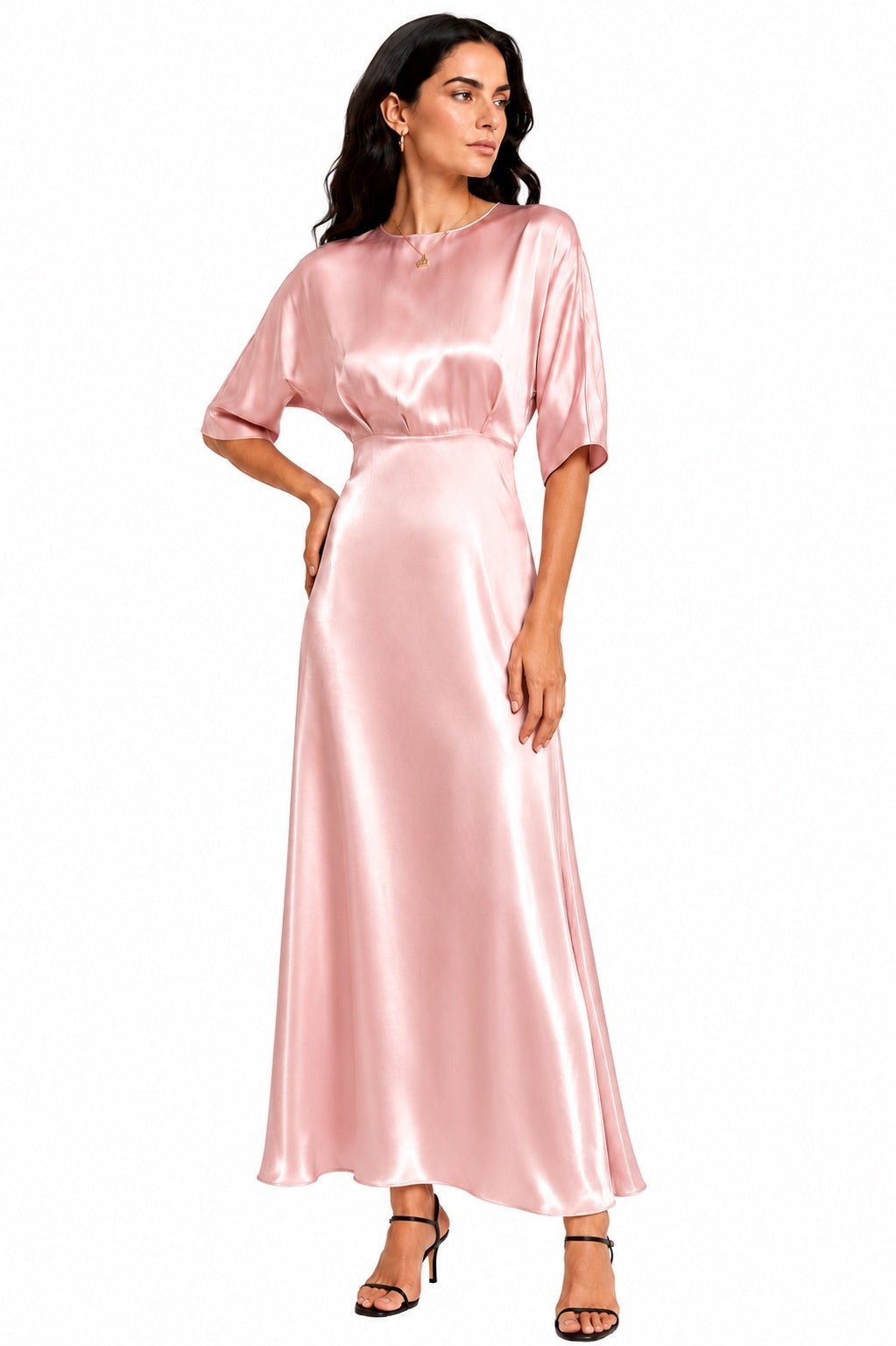 Mansur Gavriel Mansur Gavriel Silk Maxi Dress Blush Elbow Sleeve IT 38 US 2 XS | NWT - Vestir