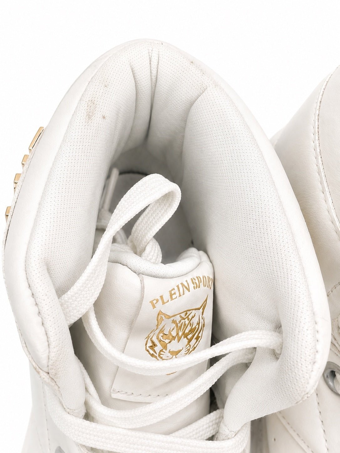Philipp Plein Philipp Plein Sport High Top Sneakers White Gold Logo DIPS992 EU 40 | NWB - Vestir
