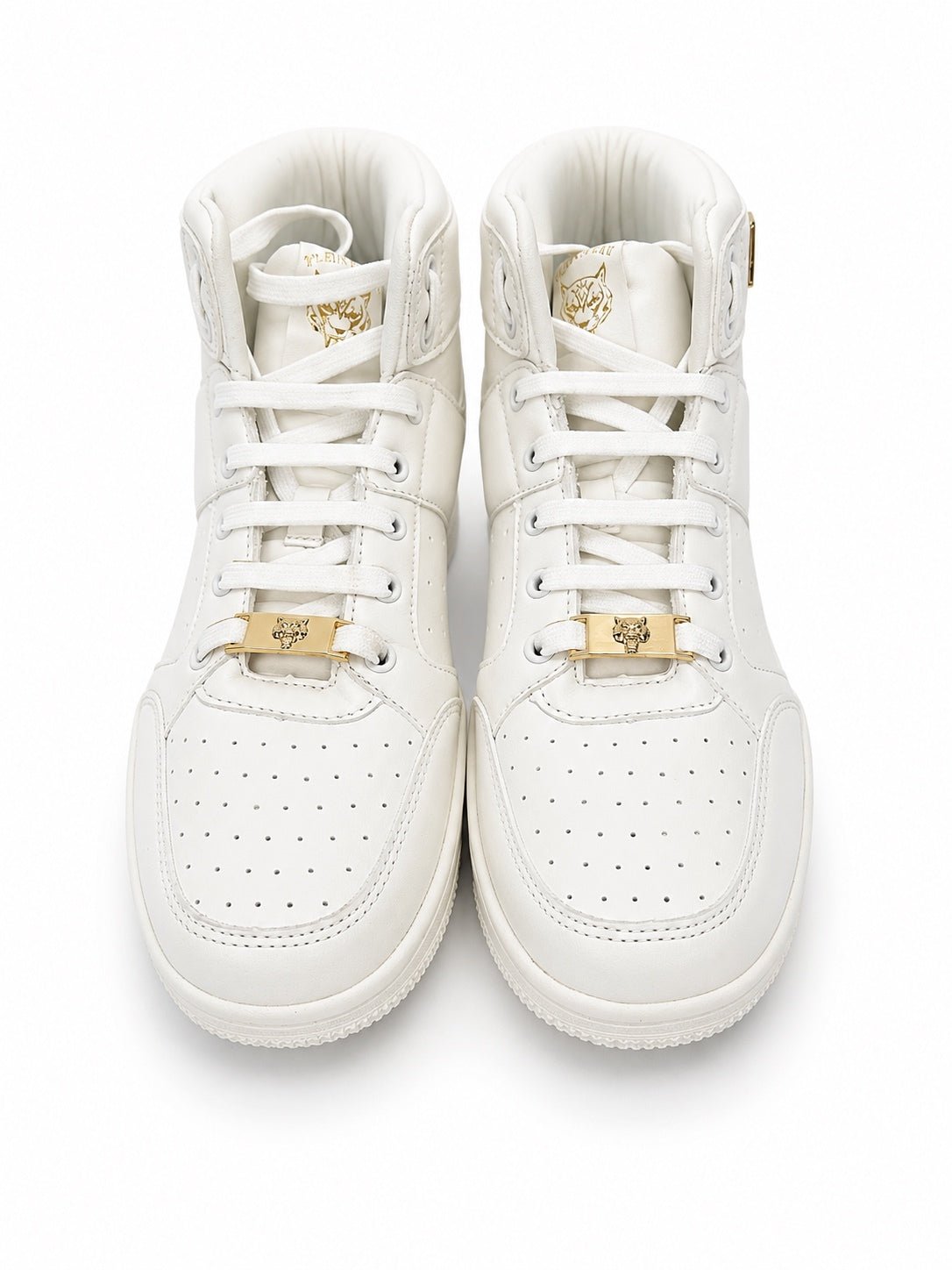 Philipp Plein Philipp Plein Sport High Top Sneakers White Gold Logo DIPS992 EU 40 | NWB - Vestir