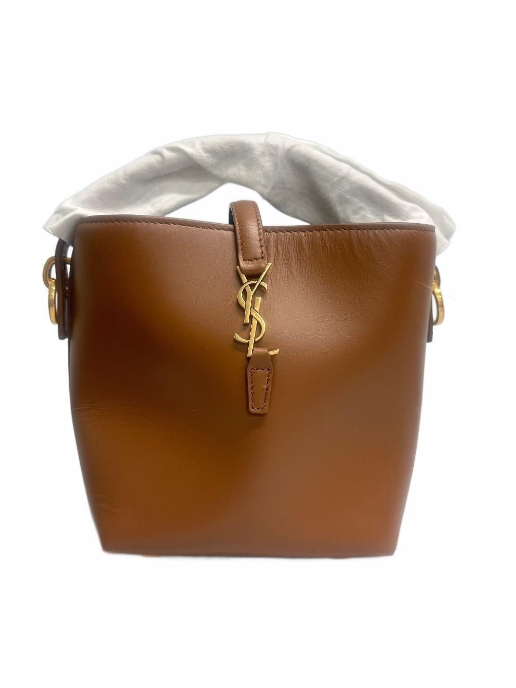 Yves Saint Laurent Saint Laurent Le 37 Mini Shoulder Bag Brown Leather Cassandre YSL | New - Vestir